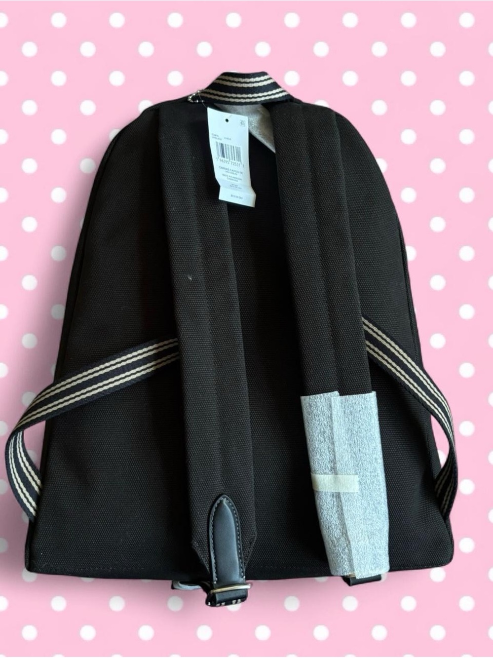 Canvas Coach Black Backpack with embroidered Script Logo - Picture 4 of 6